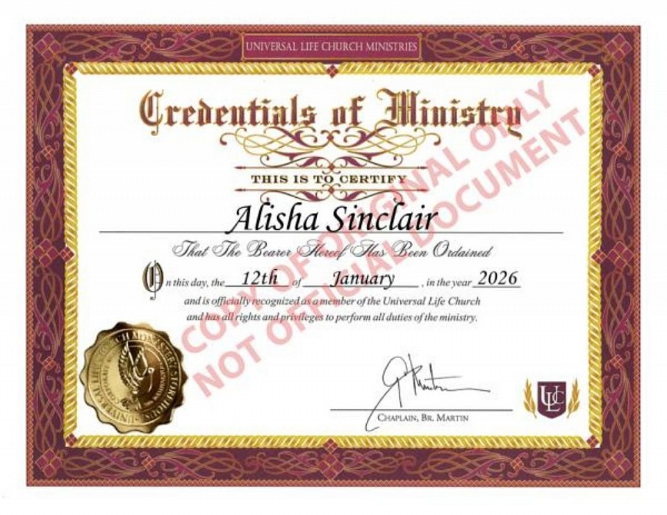 Credentials of Ministry